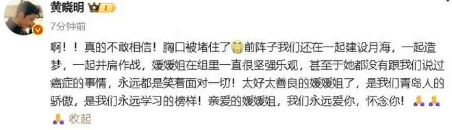世丈夫辛柏青悲痛发文赵丽颖等多位明星悼念PG麻将胡了免费模拟器演员朱媛媛患癌去(图1)